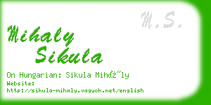 mihaly sikula business card